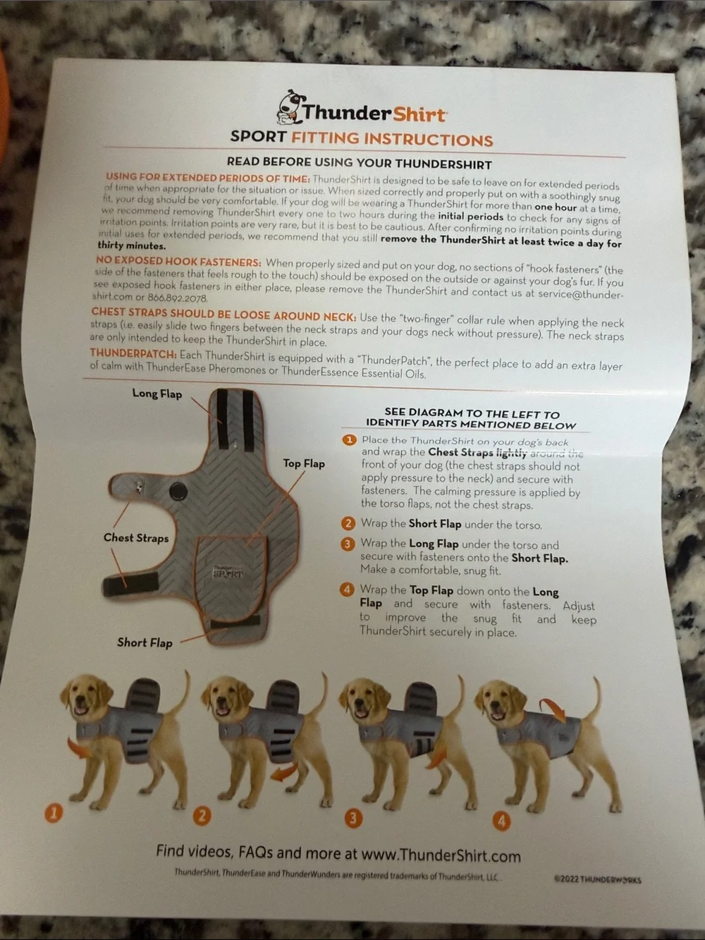 Thundershirt Sport Anxiety Wrap in Platinum with Tangerine Trim Sz Medium